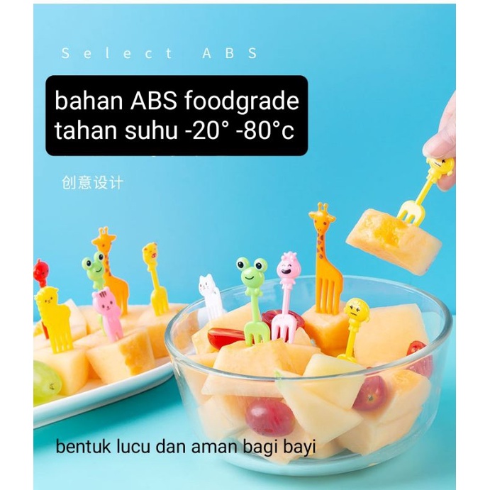 garpu buah anak/tusuk bento anak lucu motif kartun hewan