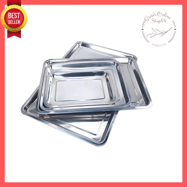 GOS - B305- Nampan Stainless Steel - Nampan Persegi 32x22cm - Baking Tray