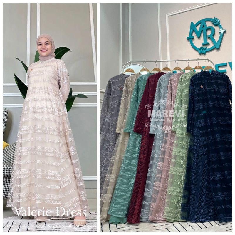 VALERIE DRESS BY MAREVI/DRESS MAREVI TERBARU/DRESS PREMIUM/GAMIS ORIGINAL