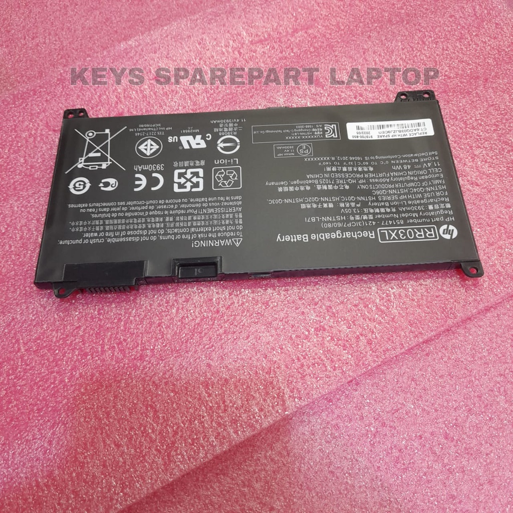 Baterai Battery Batre Laptop HP ProBook 430 440 450 455 470 G4 G5 RR03 MT20 RR03XL