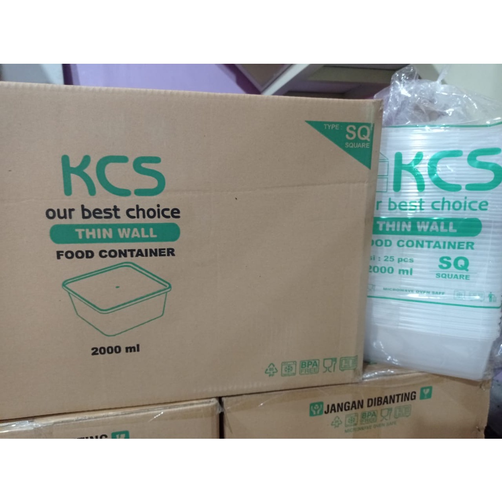 THINWALL KCS 2000ML REC ISI 150 1 DUS 1DUS RECTANGEL KOTAK WADAH MAKAN BENING PLASTIK TAHAN PANAS GROSIRAN KEMASANA DUSDUS AN