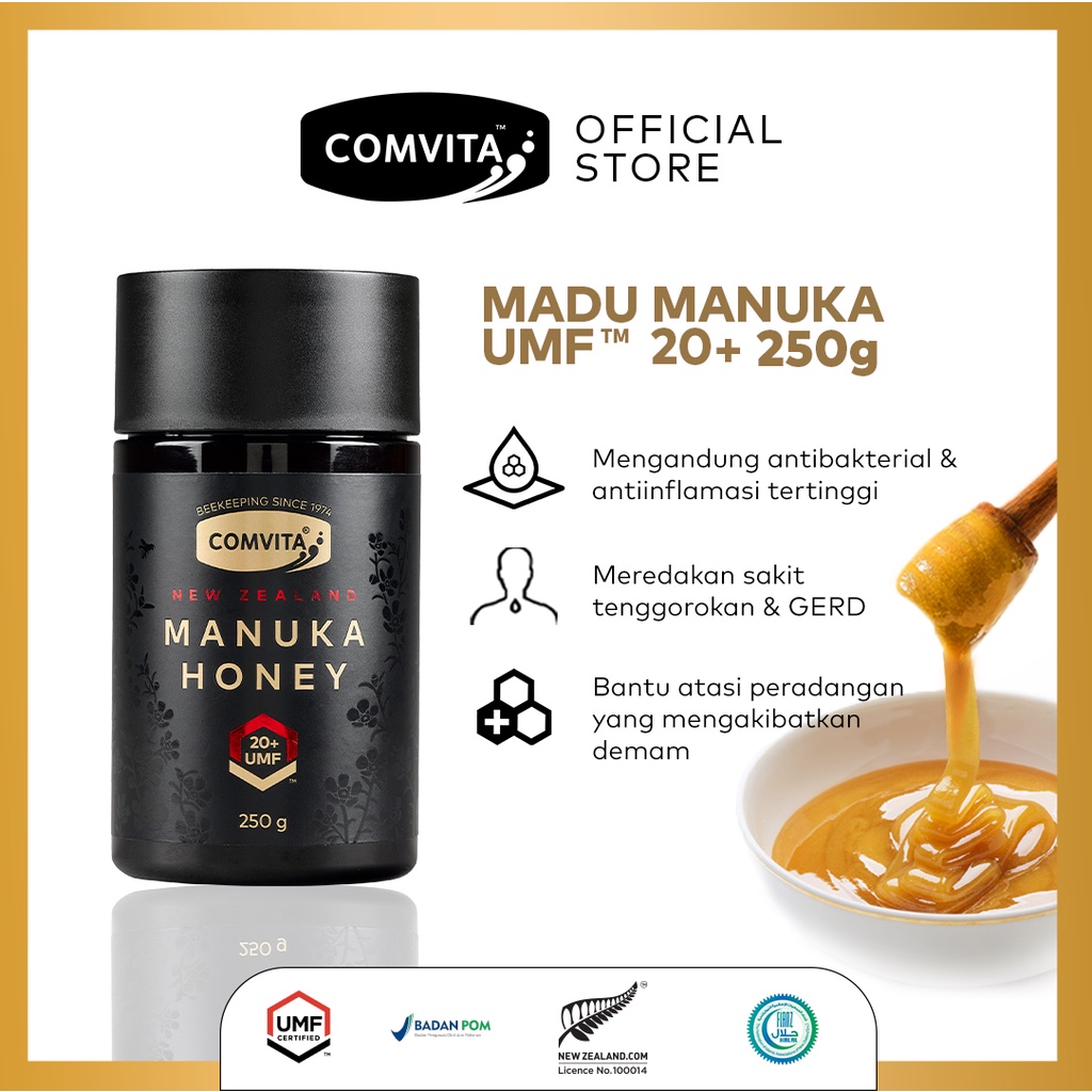 

Comvita Manuka UMF 20+ 250g Madu Asli 100% Murni Alami Original New Zealand 250 g