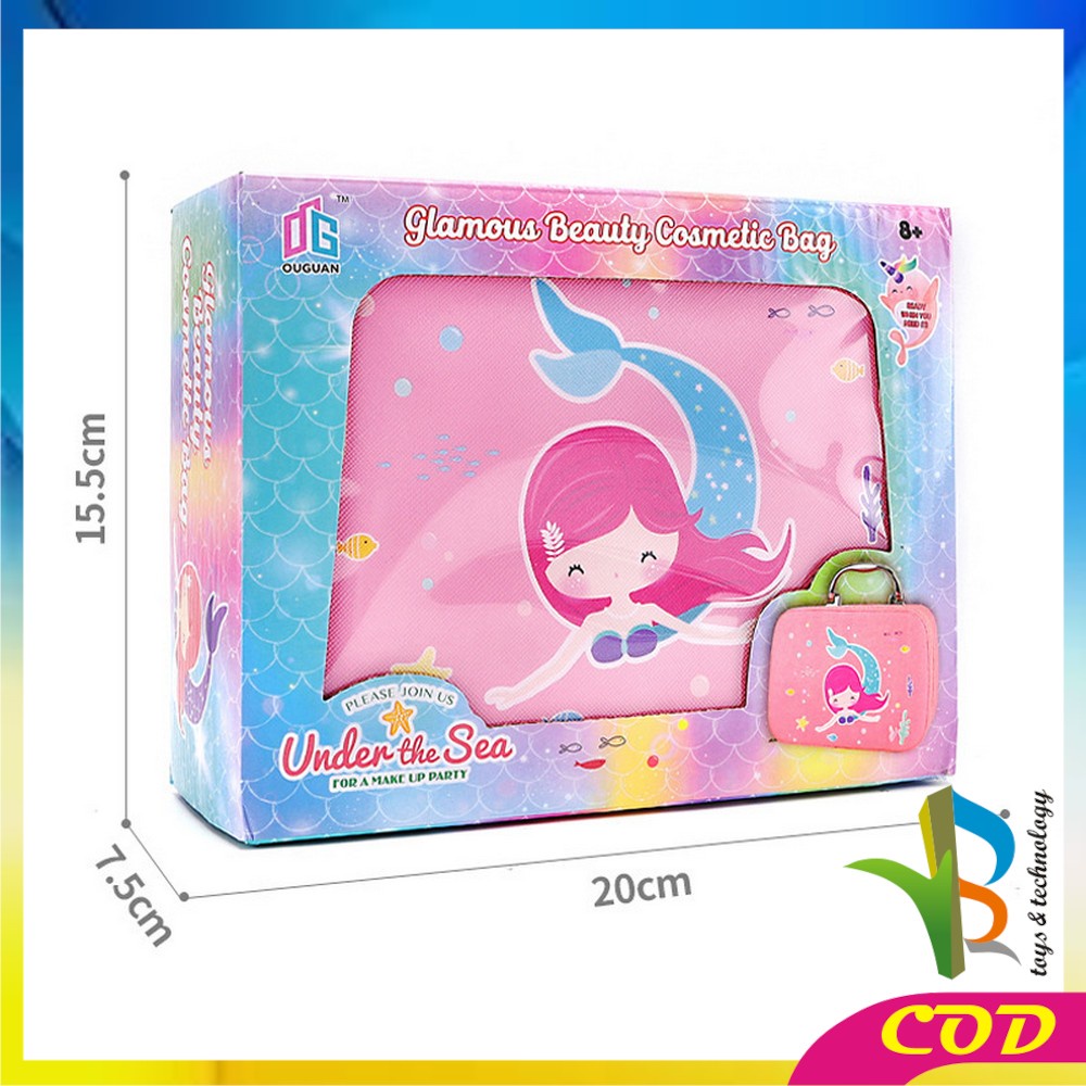 RB-M282 Mainan Make Up Anak Perempuan Alat Dandan Pretend Play Makeup Set Kosmetik Anak / Mainan Make Up Koper Tas Mermaid Alat Rias Anak