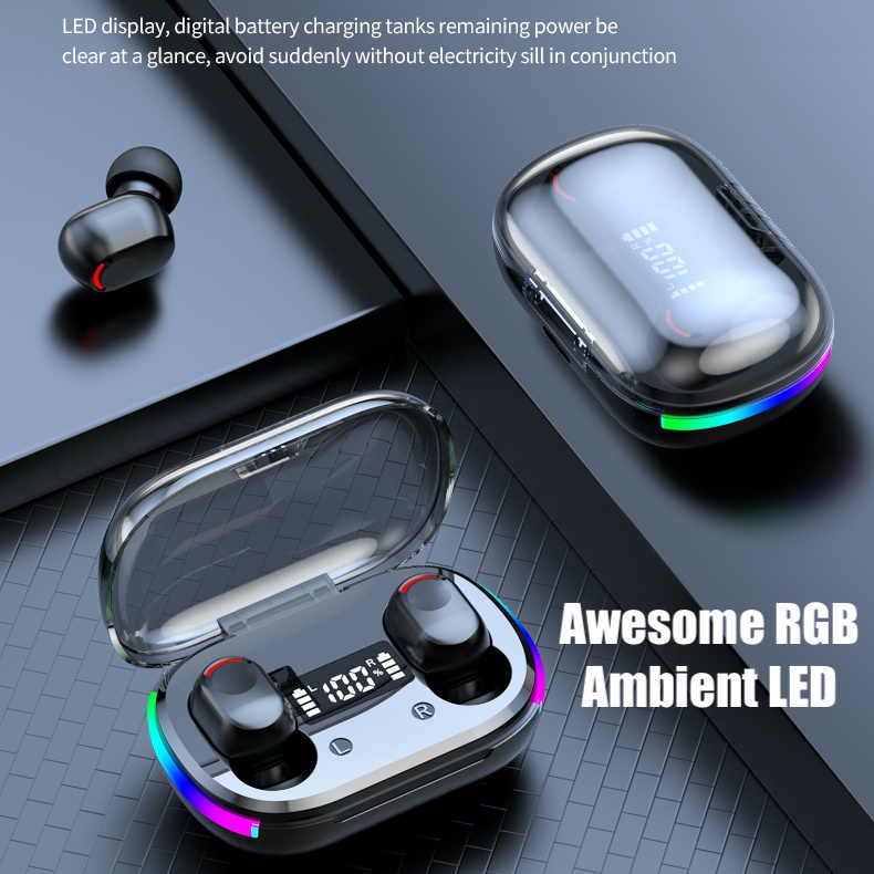 K10 TWS Headset Bluetooth 5.3 Wireless Earphone Waterproof Sport Handset HIFI Stereo Sound Music In-ear
