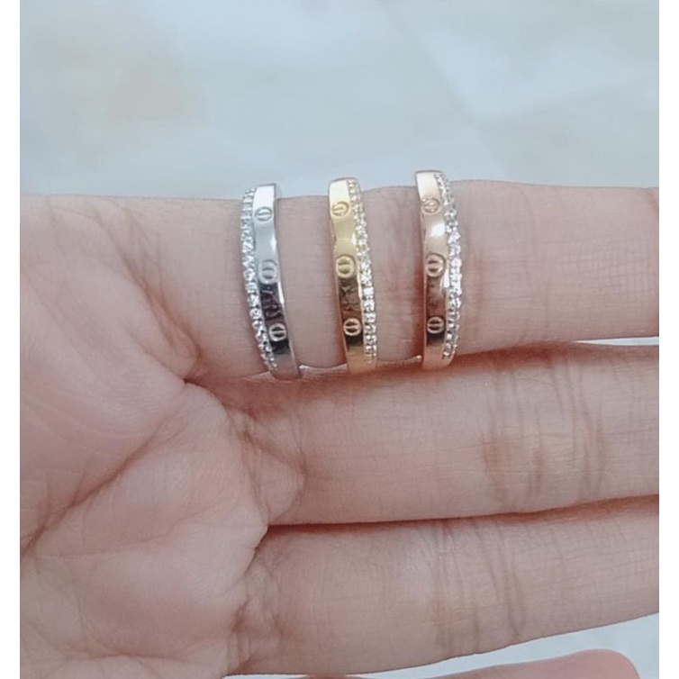 cincin cart*r listring mp 1 ber / cincin perak asli silver 925 lapis emas/ convin fashion wanita terbaru