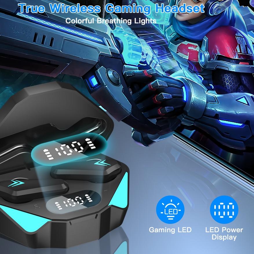 ERV205 (HOT) ECLE X-15 TWS  Gaming Earphone E-Sport Waterproof Headset Bluetooth Touch Control Low Latency LED Breathing Light |