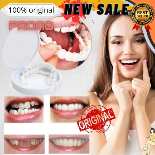 Gigi Palsu atas bawah silikon  Authentic Snap On Smile ORIGINAL 100% Gigi palsu instan atas bawah untuk ompong  gigi palsu atas bawah