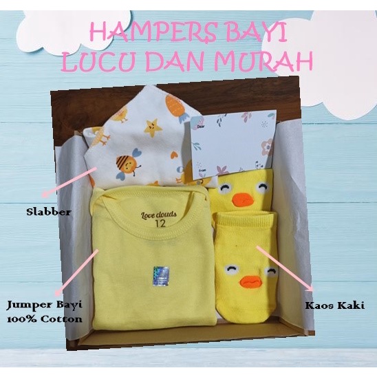 hampers bayi perempuan | hampers baby girl | jumper bayi perempuan motif | kado bayi | parcel lahiran