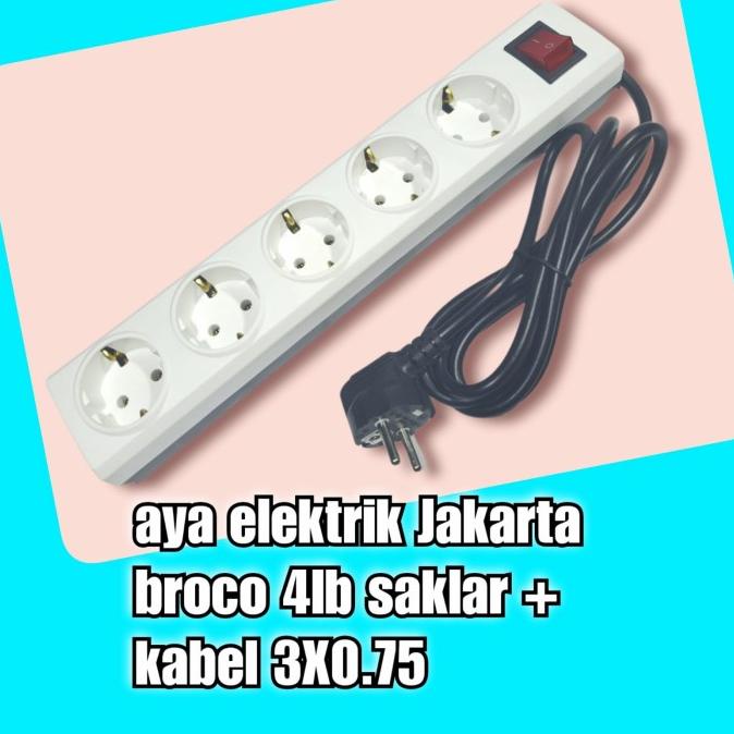 STOP KONTAK BROCO SAKLAR 3 4 5 6 LUBANG / TERMINAL / COLOKAN LISTRIK Non COD