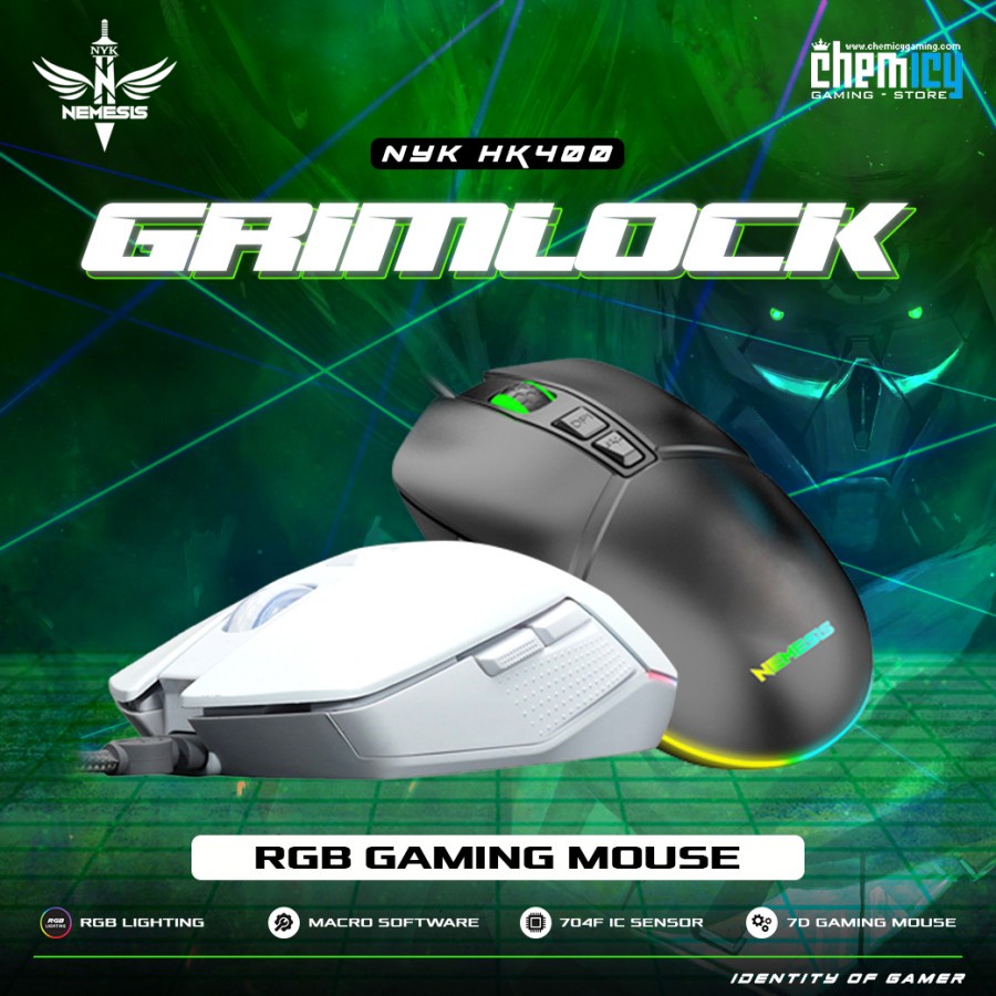 NYK HK400 / HK-400 Grimlock RGB Gaming Mouse with Macro