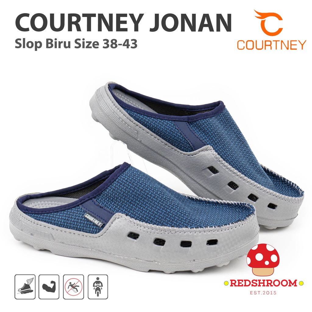 Sepatu Ardiles Courtney JONAN SLOP BIRU- Fashion Casual Pria