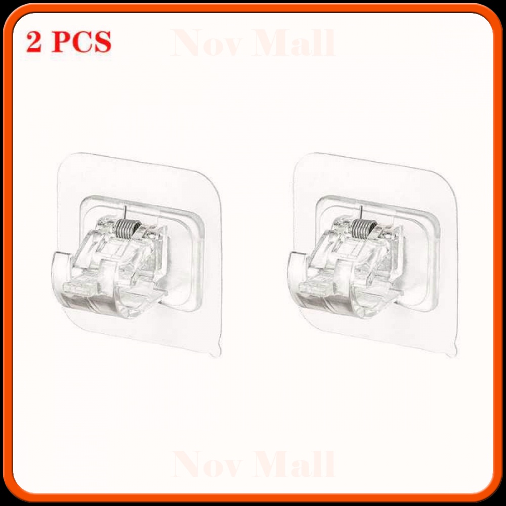 Clamp Gantungan Adhesive Wall Hanger Curtain Rod 2 PCS -ST757