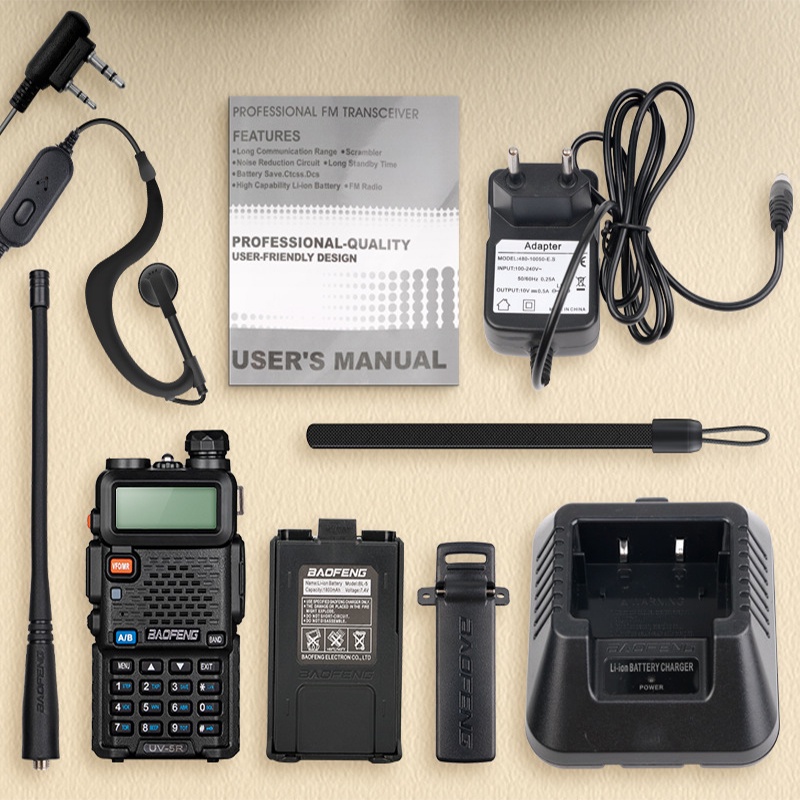 Baofeng UV-5R 28CH UHF+VHF 5W Walkie Talkie Dual Band Two-Way Radio with FREE Earpiece