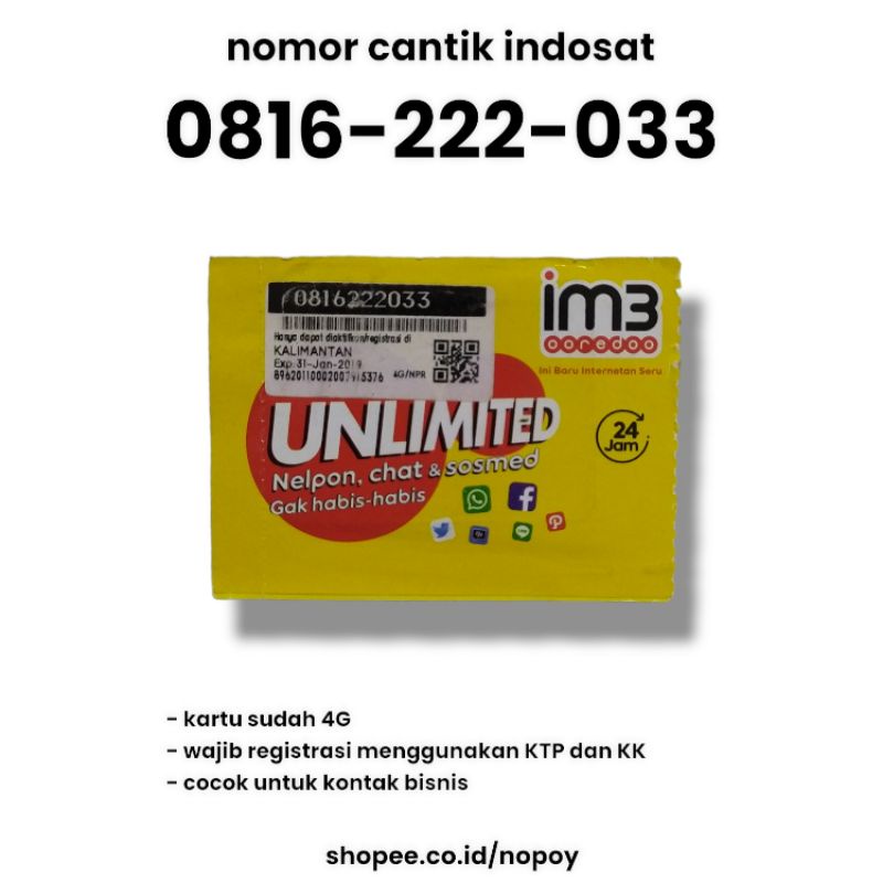 Nomor Cantik Indosat 10 Digit