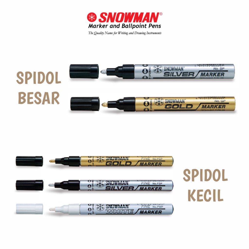 

SPIDOL GOLD / SILVER SNOWMAN PERMANENT METALLIC INK MARKER