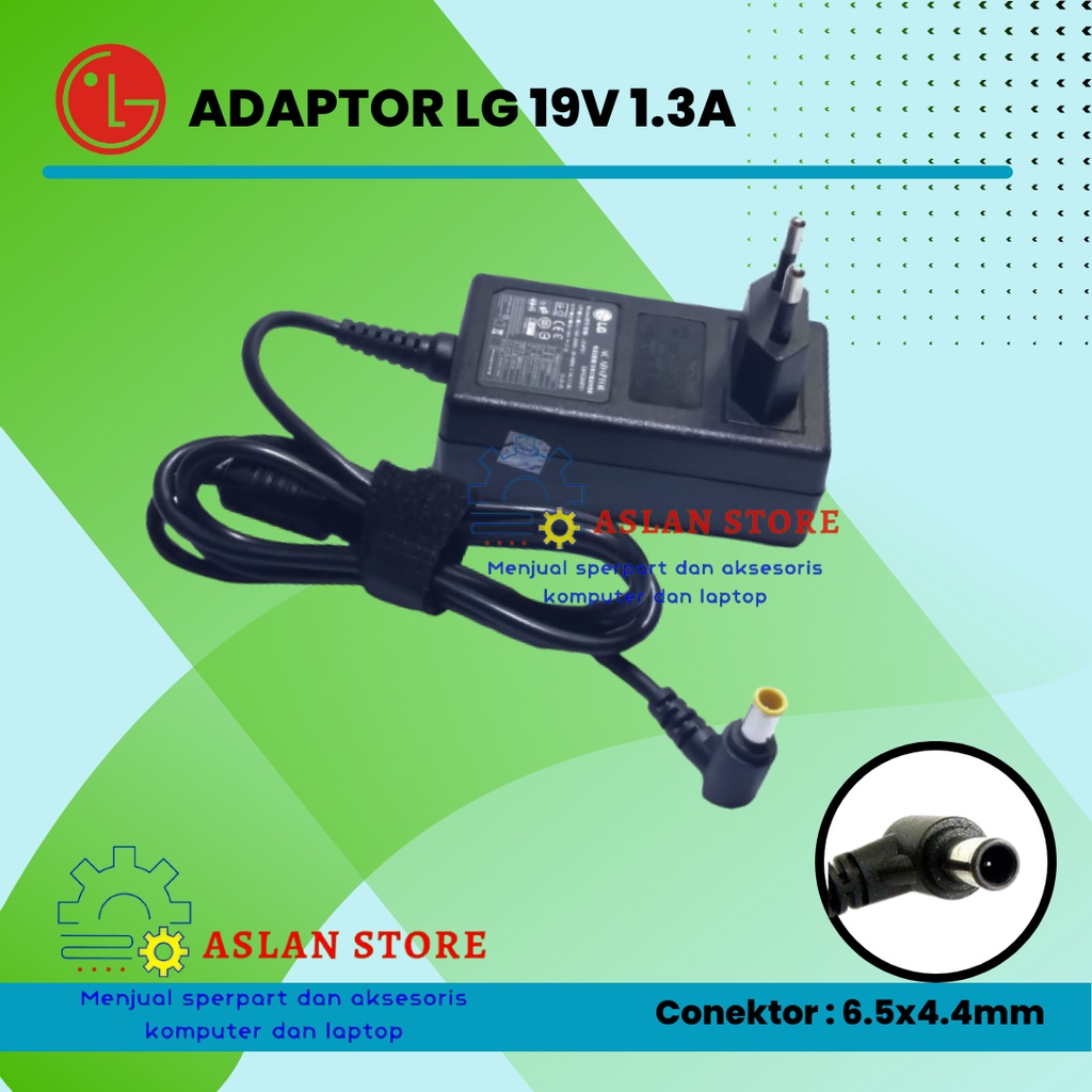 Charger TV / Adaptor Monitor TV LG LCD LED 19V-1.3A Original Colokan jarum