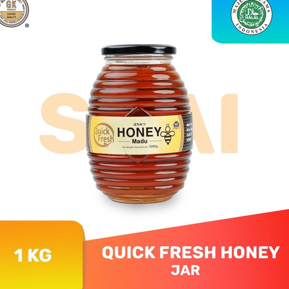 

(R-J9J») Quick Fresh Madu Honey 1 kg Jar top produk