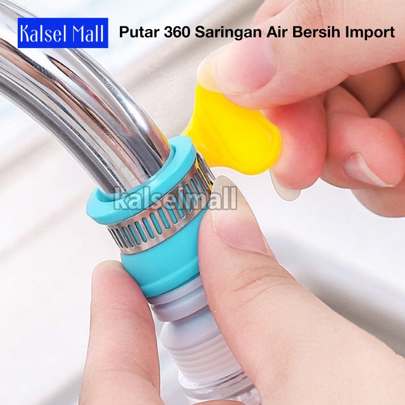 Sambungan Kepala Kran Air Fleksibel + Filter Penjernih Air Anti Splash Saringan Penyaring Keran Shower Air Elastis Praktis Bisa Diputar Saringan Kran Kipas Mini Shower Head Filter ART63