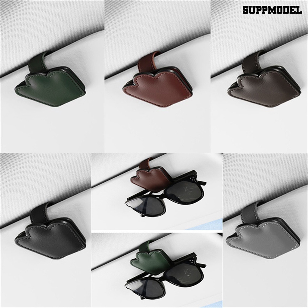 [Dekorasi] Holder Klip Kacamata Desain ic Stabil Mudah Dipasang Portable Anti Jatuh Interior Organizer Kulit Imitasi Penahan Kacamata Pelindung Matahari Mobil Untuk Auto