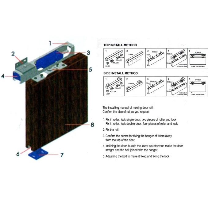 Rel Sliding Pintu Geser 240 Cm Sliding Rail Set Pintu Geser Sliding