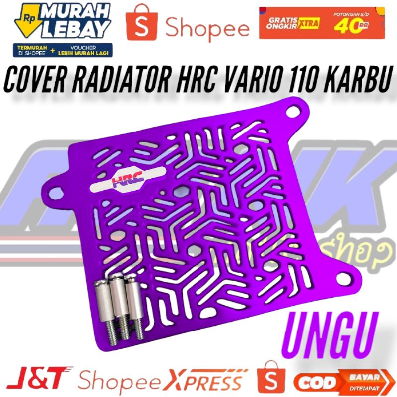 Cover radiator hrc vario 110 cnc vario karbu almunium / tutup cover radiator vario 110 cnc almunium