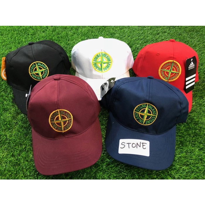TOPI BASEBALL STONE ISLAND | STONE ISLAND CAP PREMIUM BORDIR - Merah