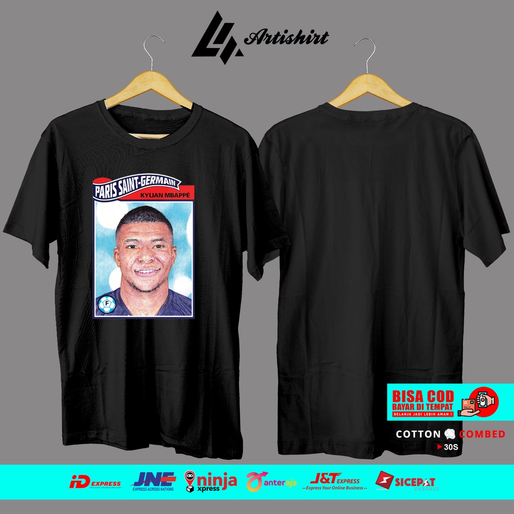 Kaos Kylian Mbappe Footballer Kaos PSG Mbappe Kaos Baju Distro Artishirt