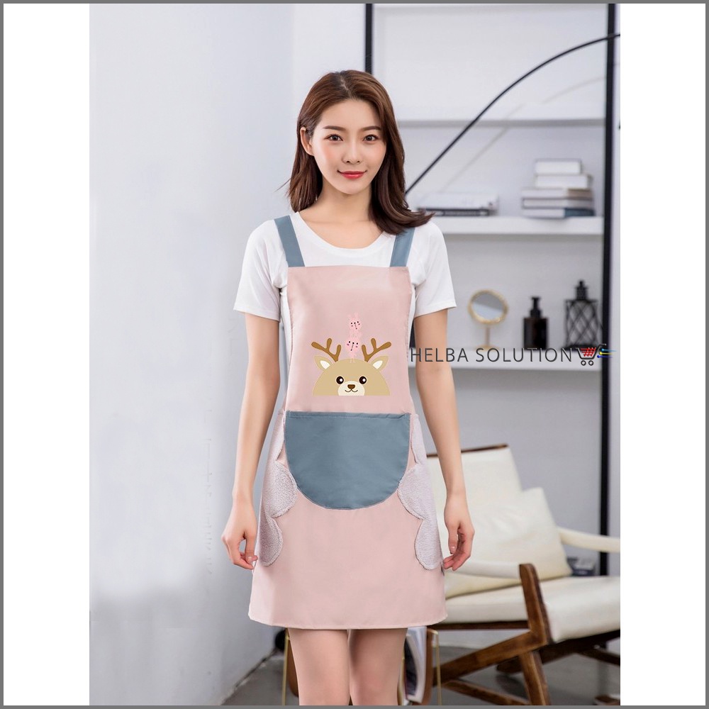 Celemek Masak Anti Air APRON Dapur Waterproof Clemek Barista Coffe Shop Waiters Motif Karakter