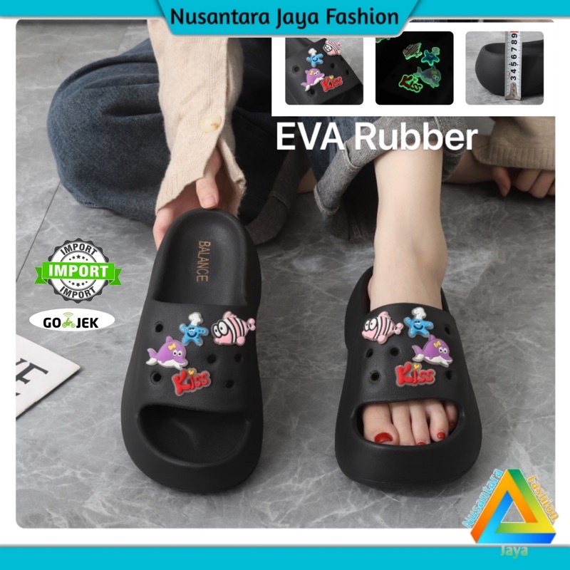6.6 Sandal Selop Wanita Wedges CLOG Balance 7002-A1