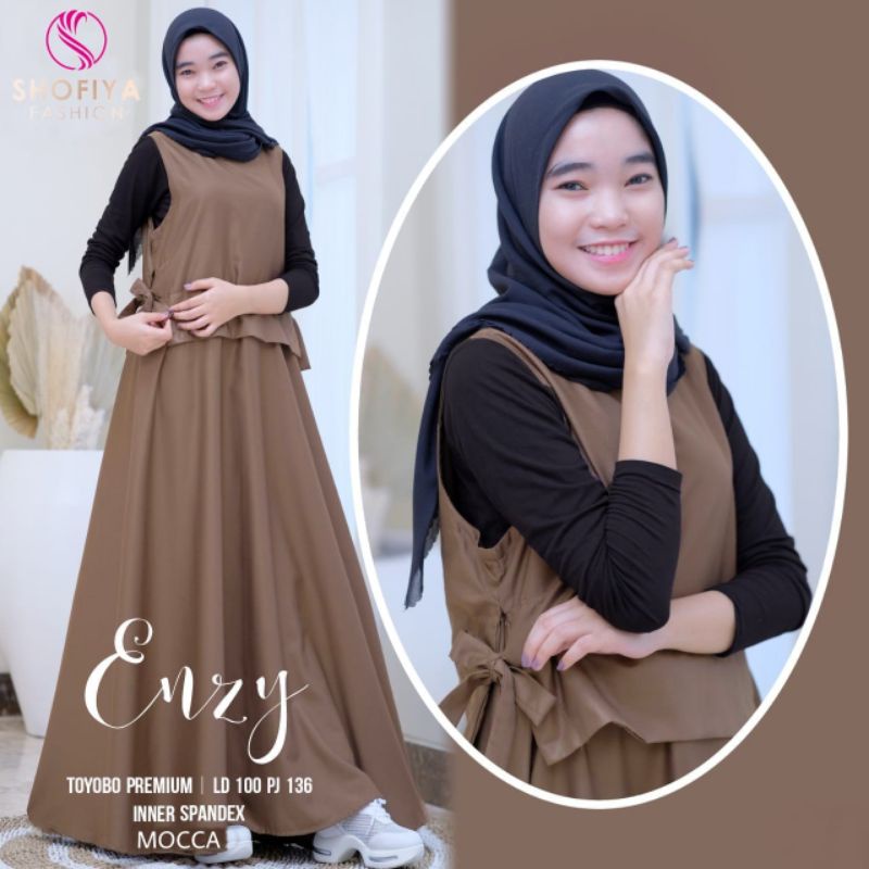 [READY] OVERALL SET ROK DRESS REMAJA TOYOBO ENZY BY SHOFIYA