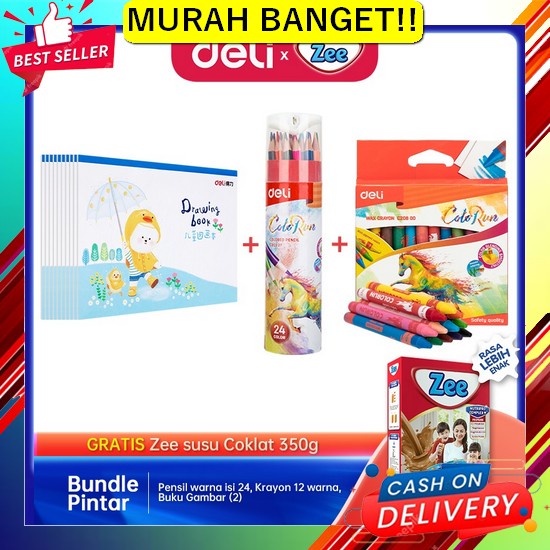 

[Mtp)Paling Lengkap Crayon Anak Pengasah 208Pcs Set Alat Menggambar Me Bundle Delixzee Pensil Warna 24 Warna, Krayon 12 Warma, Buku Gambar, Bonus Susu Zee 350Gr