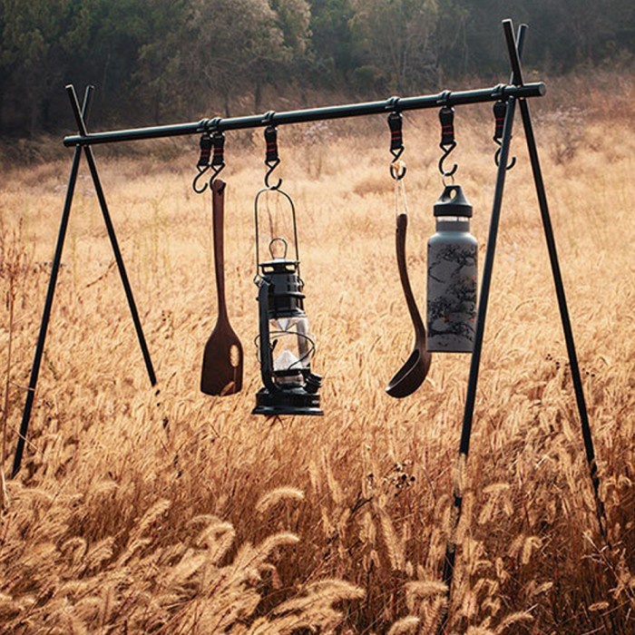 Rak Gantung Panci Lipat Alat Masak Outdoor Multifungsi Portable Small