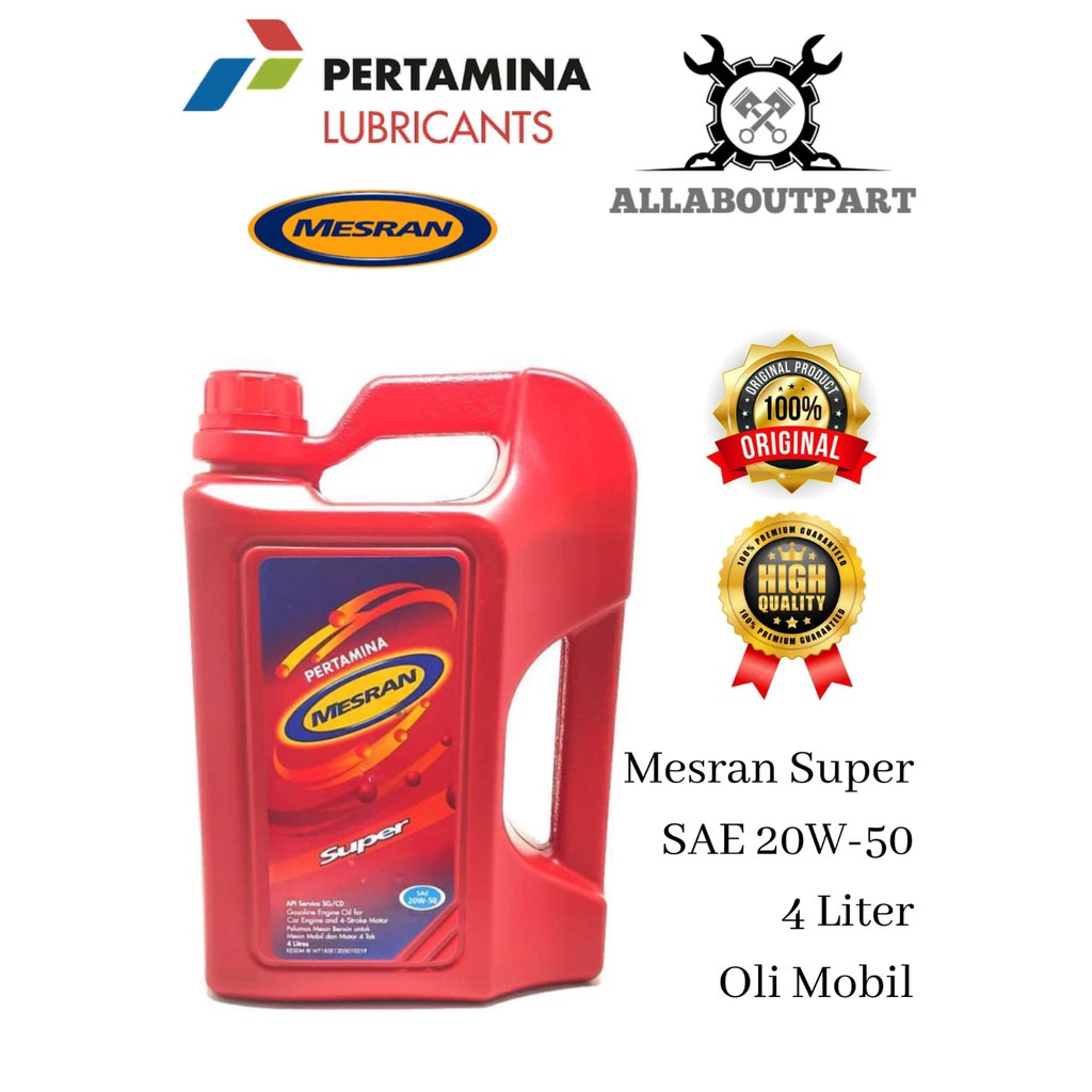 Jual Oli Mesran Super 20W-50 Galon 4 Liter (4000ml) | Oli Pertamina ...