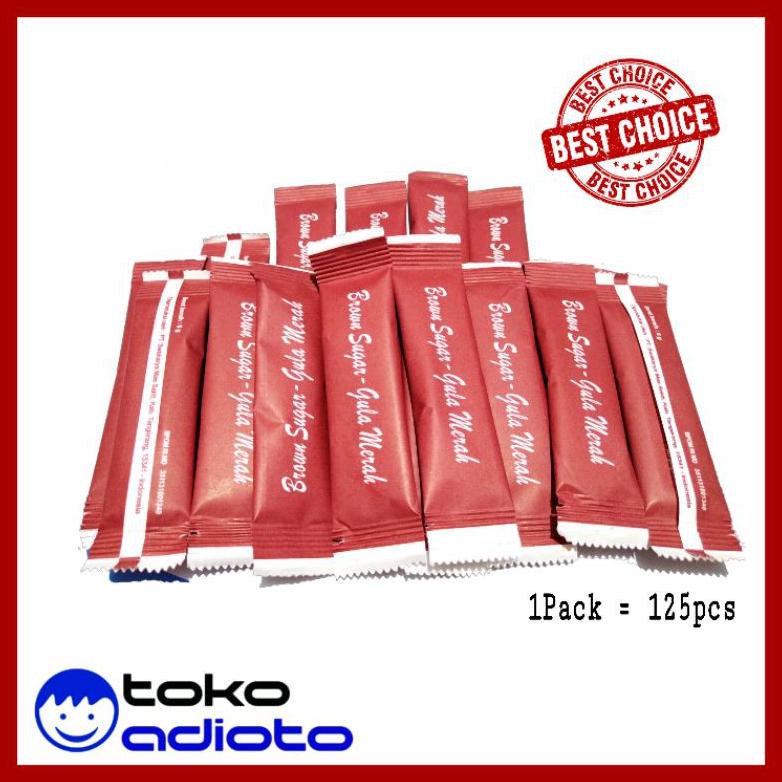 

[BAYAR DITEMPAT] MURAH Gula Brown Sugar 125pcs / Merah Sachet / Gula Aren / Gula Jawa - 6gr