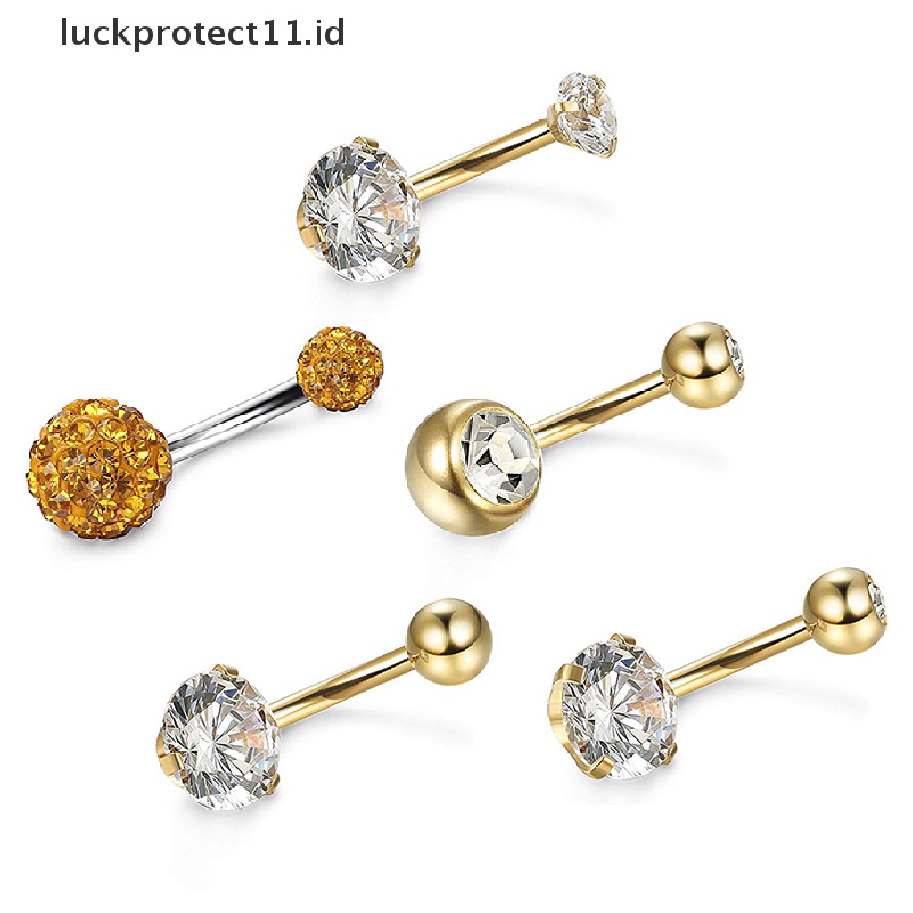 /Fashion Hot// Fashion// 5PCS/Set Cincin Pusar Pusar Kristal Stainless Steel Bar Perhiasan.