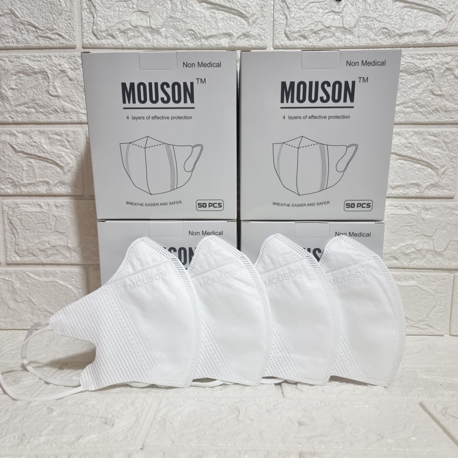 MASKER DUCKBILL PUTIH HITAM BLACK WHITE YNB Y&amp;B isi 50pcs mouson alkindo Earloop Disposable facemask isi 50 pcs