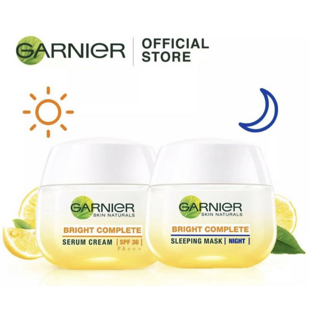 Jual Garnier Bright Complete White Speed Day cream spf / Sleeping Mask