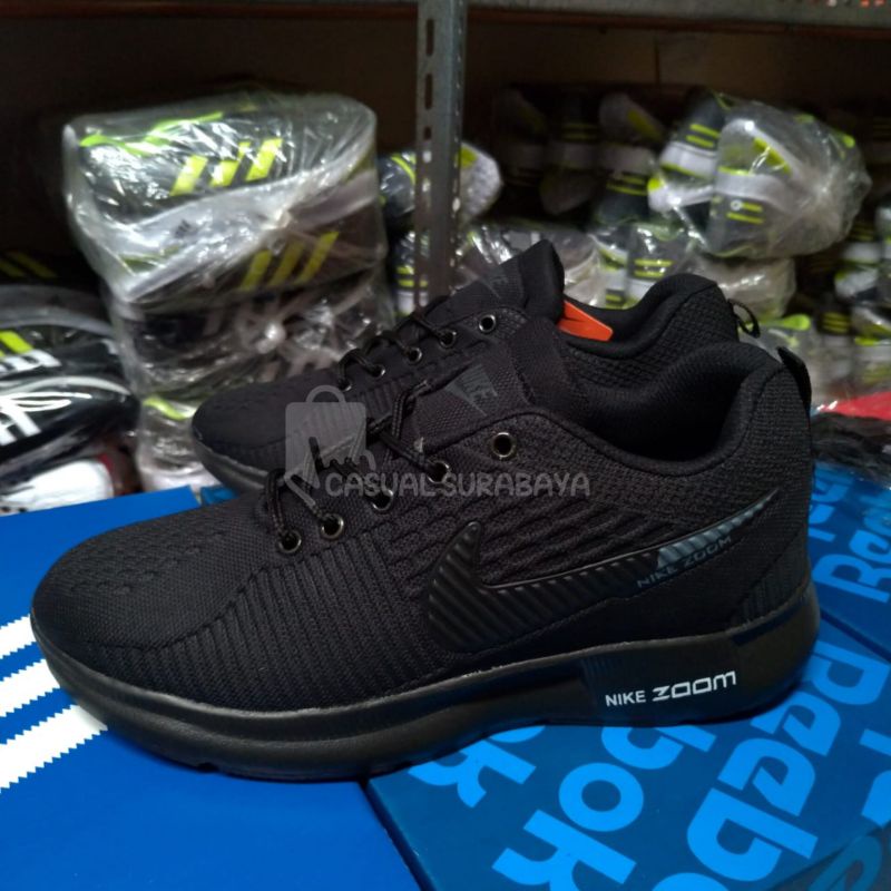 SEPATU SNEAKERS NK CASUAL HITAM POLOS PRIA WANITA BEST CHOICE