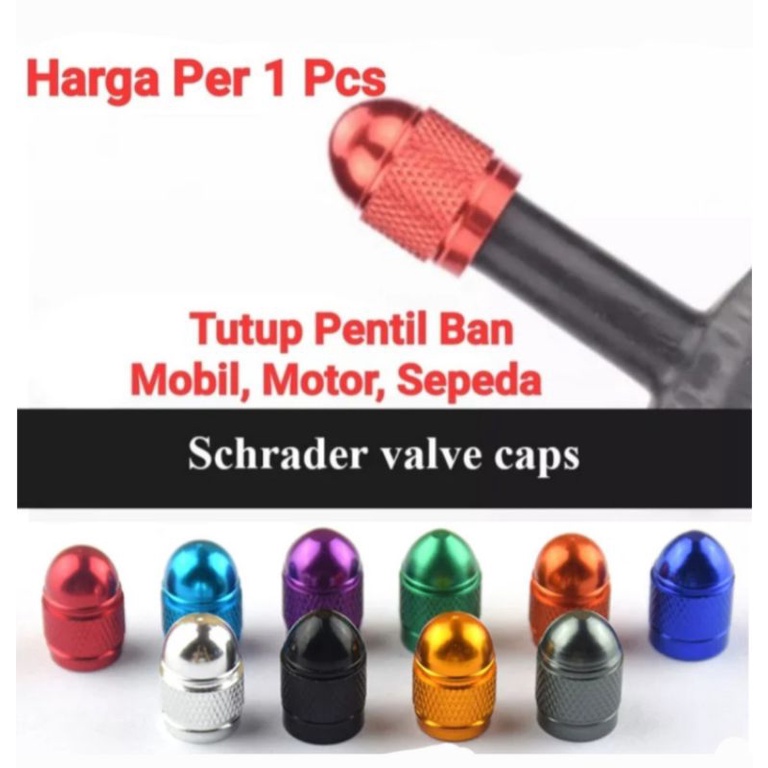 Tutup Pentil Mobil Tutup Pentil Motor Tutup Pentil Sepeda Schrader Valve Alloy
