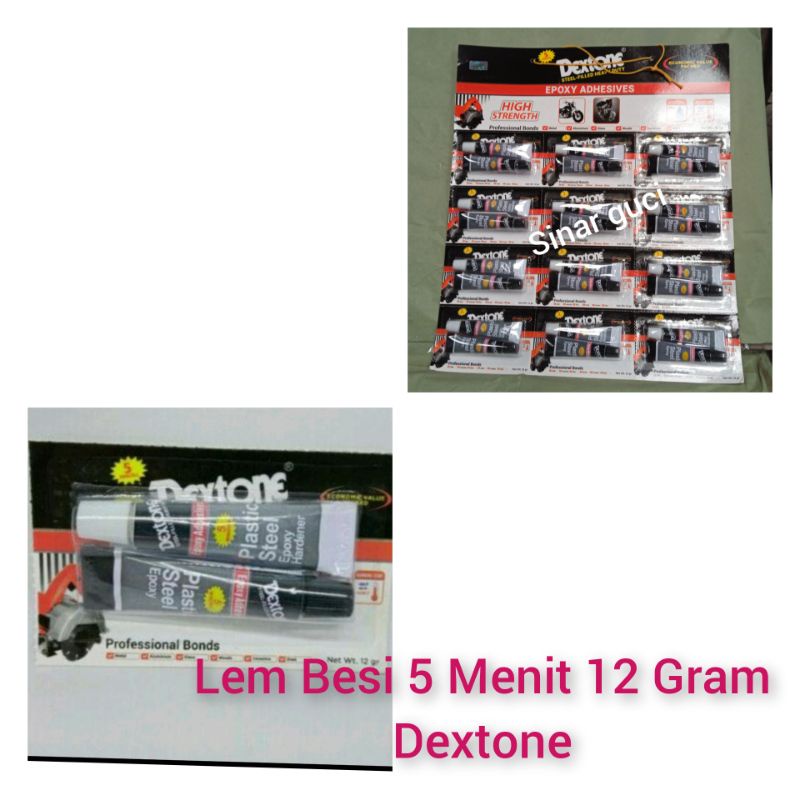 

Lem Besi 5 Menit Dextone 12 Gram Perlembar Isi 12 Pcs