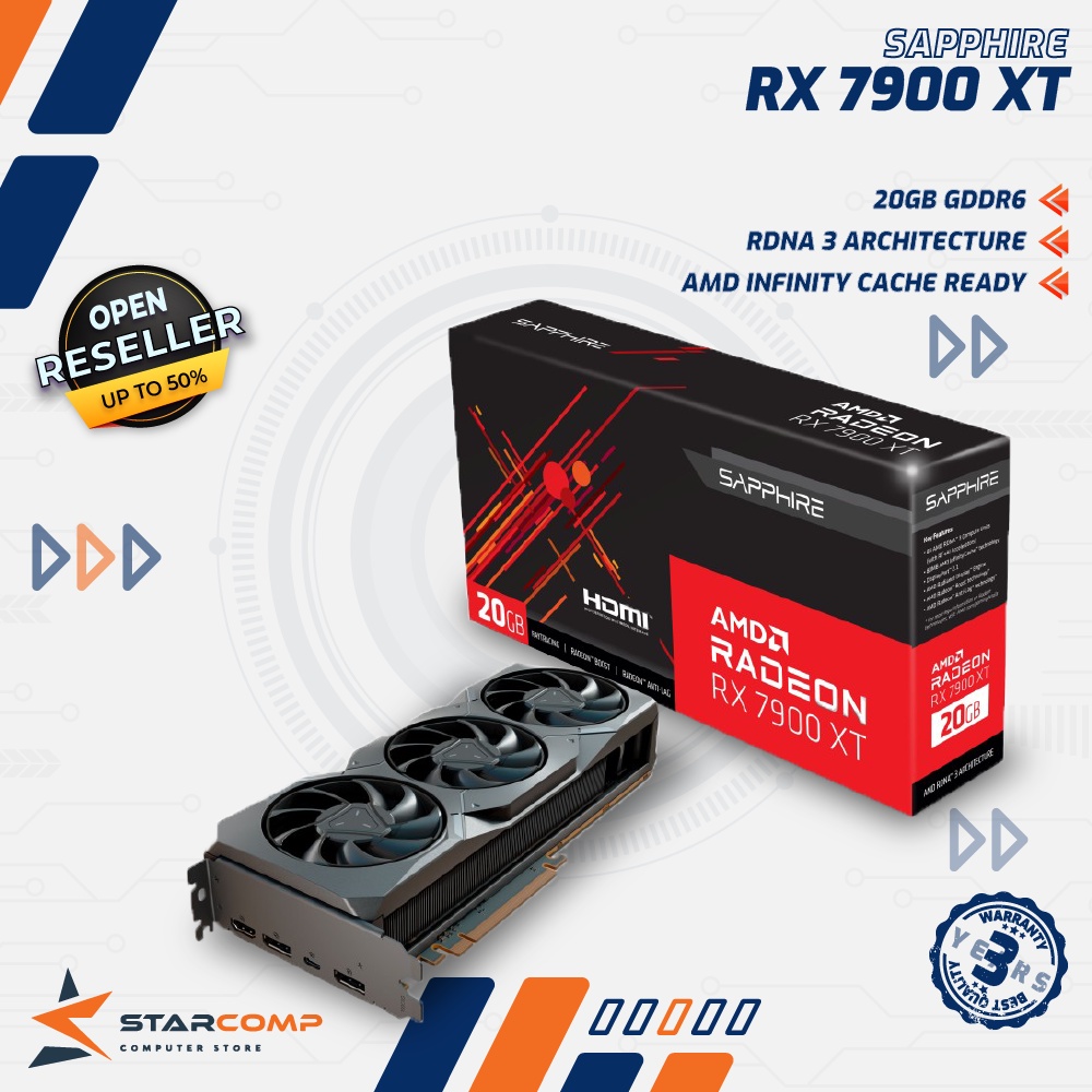 Sapphire Radeon RX 7900 XT 20GB DDR6 VGA RX7900XT