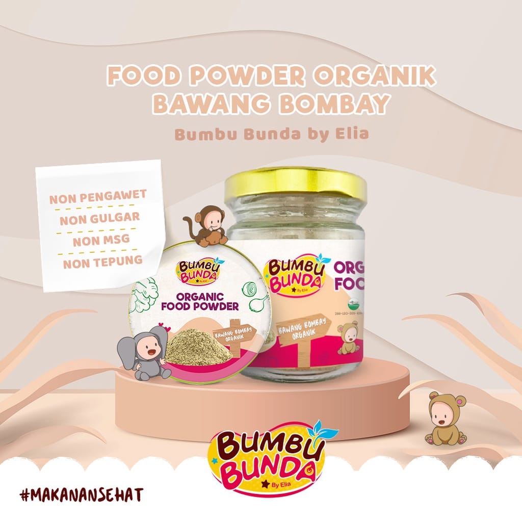 Bumbu Bunda Organic Food Powder Bawang 40g - Kaldu MPASI Non MSG dan Pengawet/ BB-O