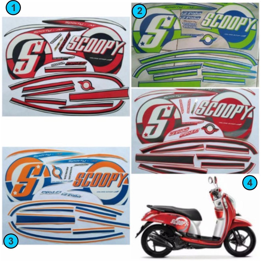 STRIPING MOTOR HONDA SCOOPY 2015 / DECAL STRIPING SCOOPY FI 2015 STANDARAN