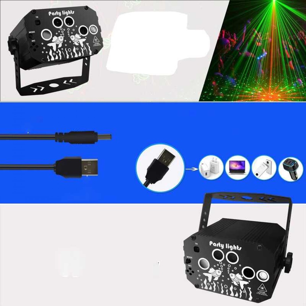 Lampu Disco Proyektor Laser LED DJ 60 Pattern Northern Lights