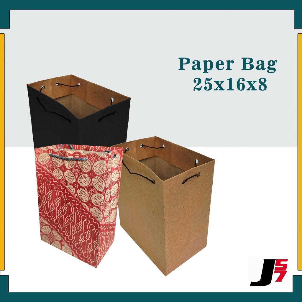 

(PAKET 12PCS) Paperbag Motif batik uk 15x8x25cm