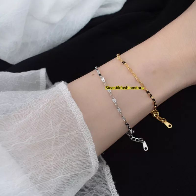 GELANG TANGAN/GELANG KAKI PECAH KOPI ASLI TITANIUM ANTI KARAT SELAMANYA GELANG TANGAN FASHION PRIA WANITA TERLARIS TERBARU GELANG PECAH KOPI SILVER GOLD ROSE GOLD GELANG HARIAN PEREMPUAN KADO ULANG TAHUN