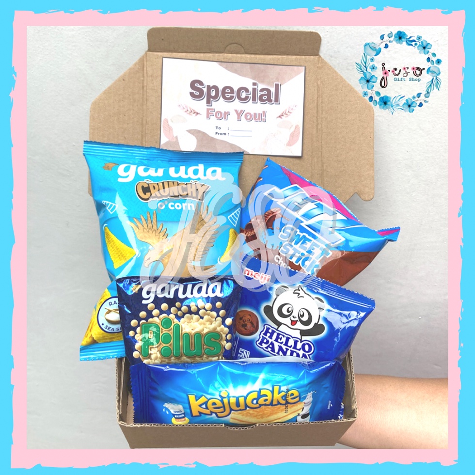 

JESO (Baby Blue)Mini Snack Box Set Hampers / Snack Ulang Tahun / Gift Box / Hadiah Anniversary / Kado Unik / Hadiah Wisuda / Hadiah Natal / Tanda Sayang / Merry Christmas / Birthday / Semprotulation / Hari Ibu / Anniv / Congraduation / Graduation