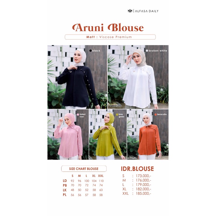 ARUNI BLOUSE // BY ALFASA DAILY // ARUNI ATASAN KEMEJA WANITA TERBARU // Aruni Blouse Terbaru Alfasa