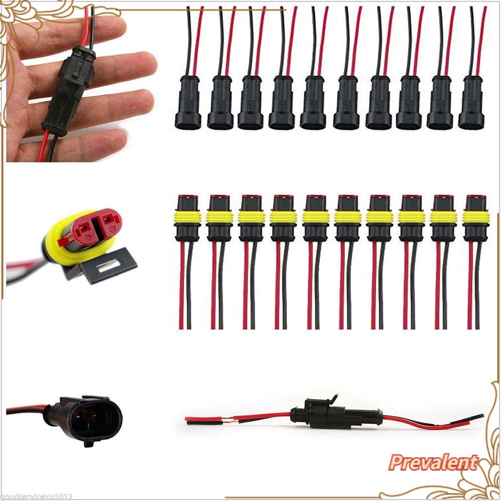 Preva Konektor Kawat 2pin Cantik AWG HID Fog Fashion Sealed Waterproof Listrik