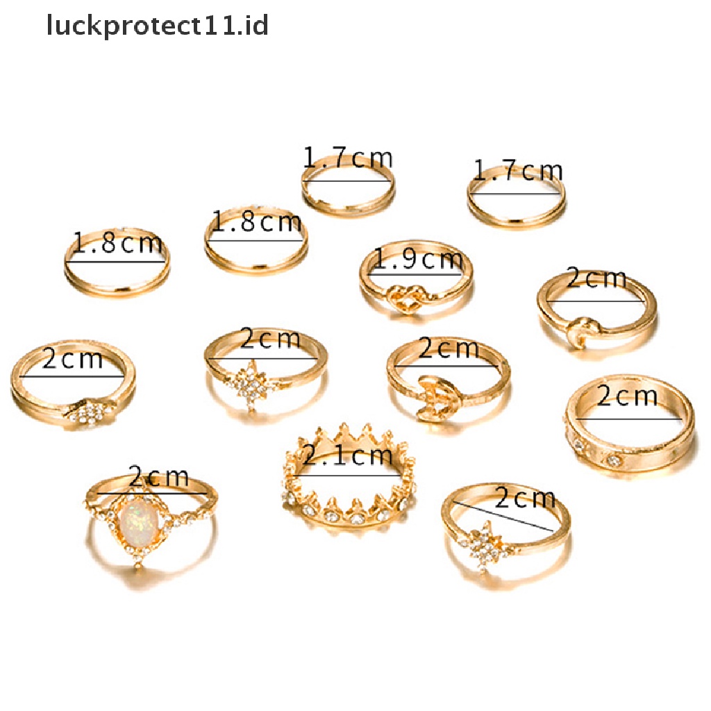 /Fashion Hot// Fashion// 13pcs/set Wanita Tumpuk Cincin Diatas Knuckle Rings Rtro Desain Sederhana Perhiasan Hadiah.
